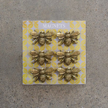 Load image into Gallery viewer, Set/6 Pewter Bee Magnets