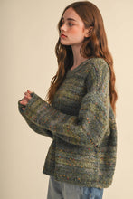 Load image into Gallery viewer, Speckled Knit Striped Sweater Pullover