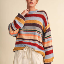 Load image into Gallery viewer, Multi-color Striped Oversized Sweater