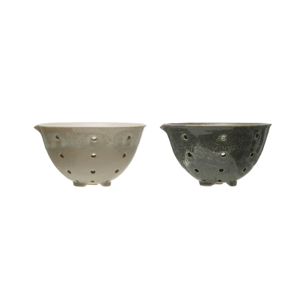 Glazed Stoneware Berry Bowl