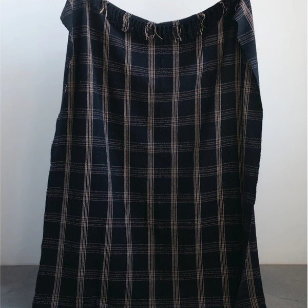 Black/Tan Plaid Throw