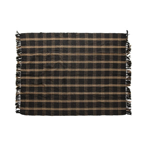 Black/Tan Plaid Throw