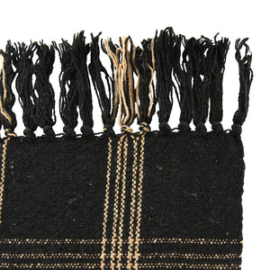 Black/Tan Plaid Throw