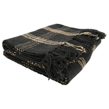 Load image into Gallery viewer, Black/Tan Plaid Throw
