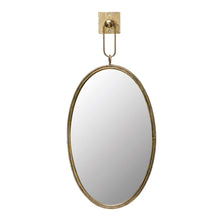 Load image into Gallery viewer, Gold Metal Framed Oval Hanging Mirror