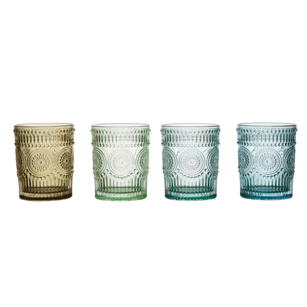 12oz Embossed Drinking Glass