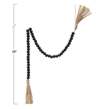 Load image into Gallery viewer, 28&quot; Black Wood Bead/Jute Garland