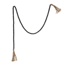Load image into Gallery viewer, 72&quot; Black Wood Bead/Jute Garland
