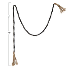 Load image into Gallery viewer, 72&quot; Black Wood Bead/Jute Garland