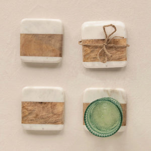 Wood & Marble Square Coaster