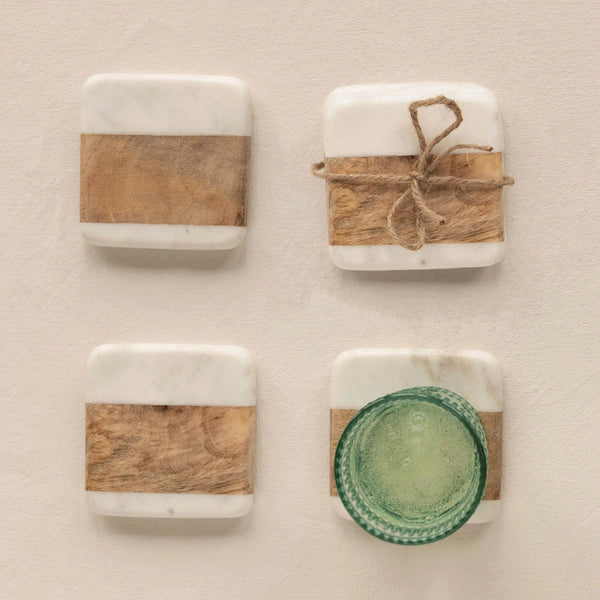 Wood & Marble Square Coaster