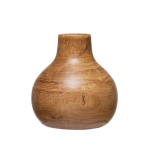 Walnut Finished Wood Vase - 2 Sizes