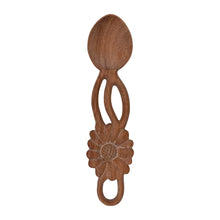 Load image into Gallery viewer, Doussie Wood Spoon w/ Flower Handle