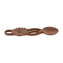 Load image into Gallery viewer, Doussie Wood Spoon w/ Flower Handle