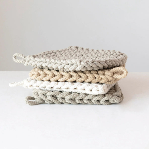 8" Neutral Cotton Pot Holder