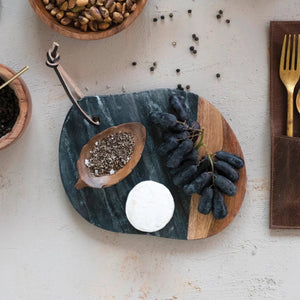 Black Marble/Wood Cutting Board