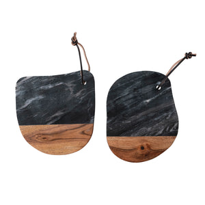 Black Marble/Wood Cutting Board