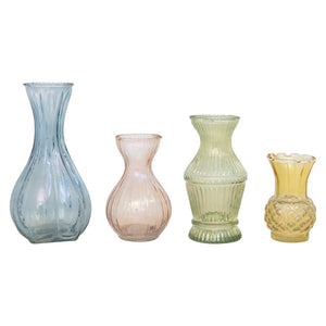 Debossed Glass Vases - 2 color choices!