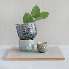 Load image into Gallery viewer, Stoneware Owl Container