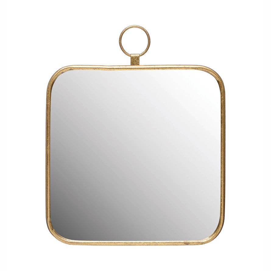 Gold Square Hanging Mirror