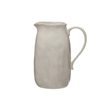 Load image into Gallery viewer, White Glazed Stoneware Pitcher