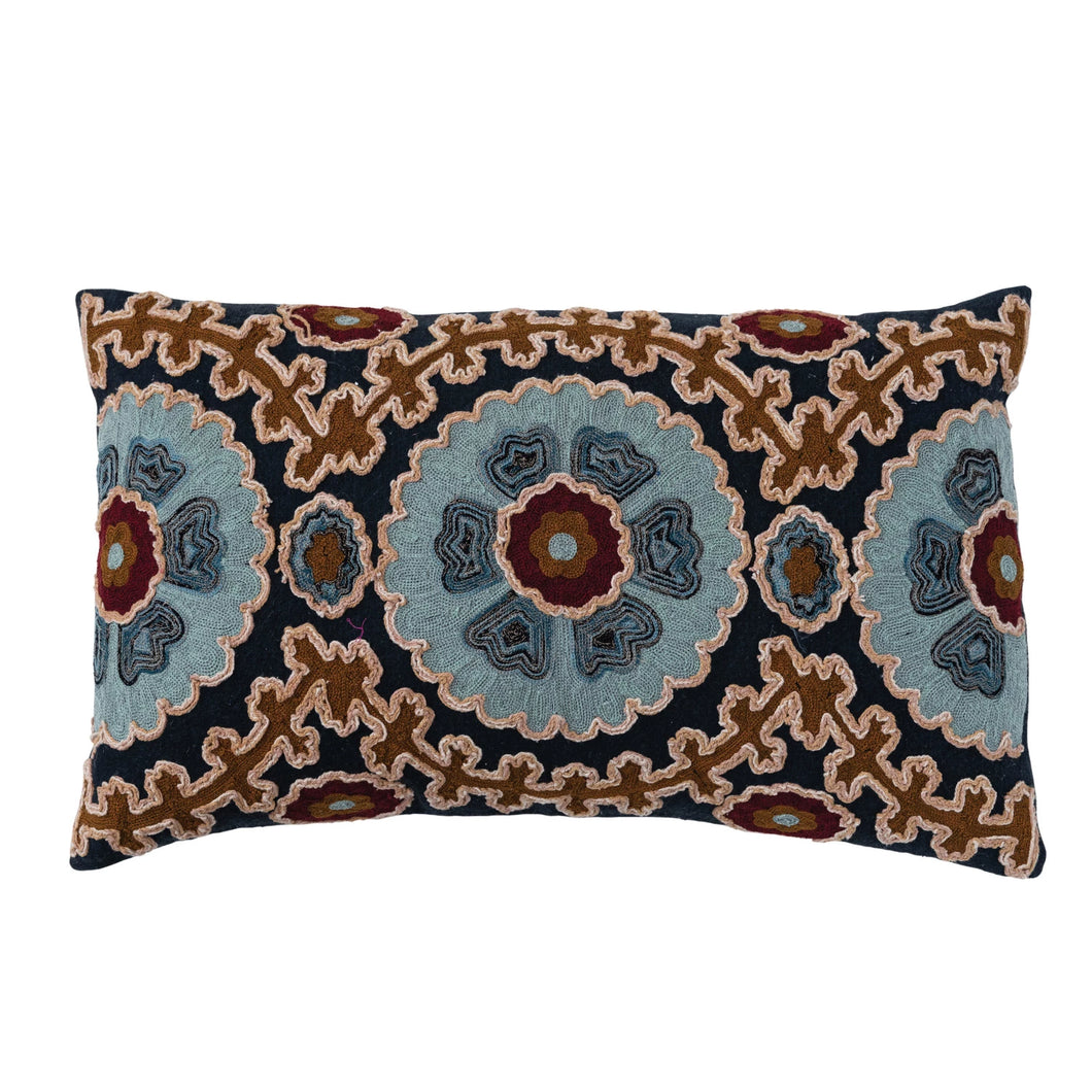 Embroidered Lumbar Pillow