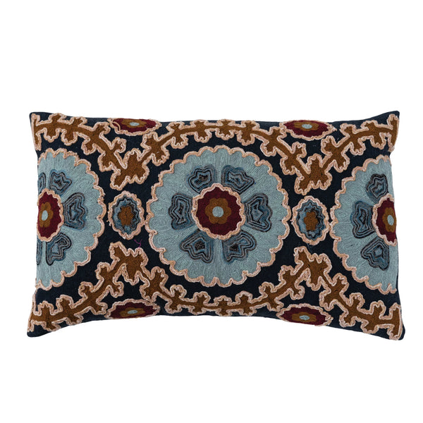 Embroidered Lumbar Pillow