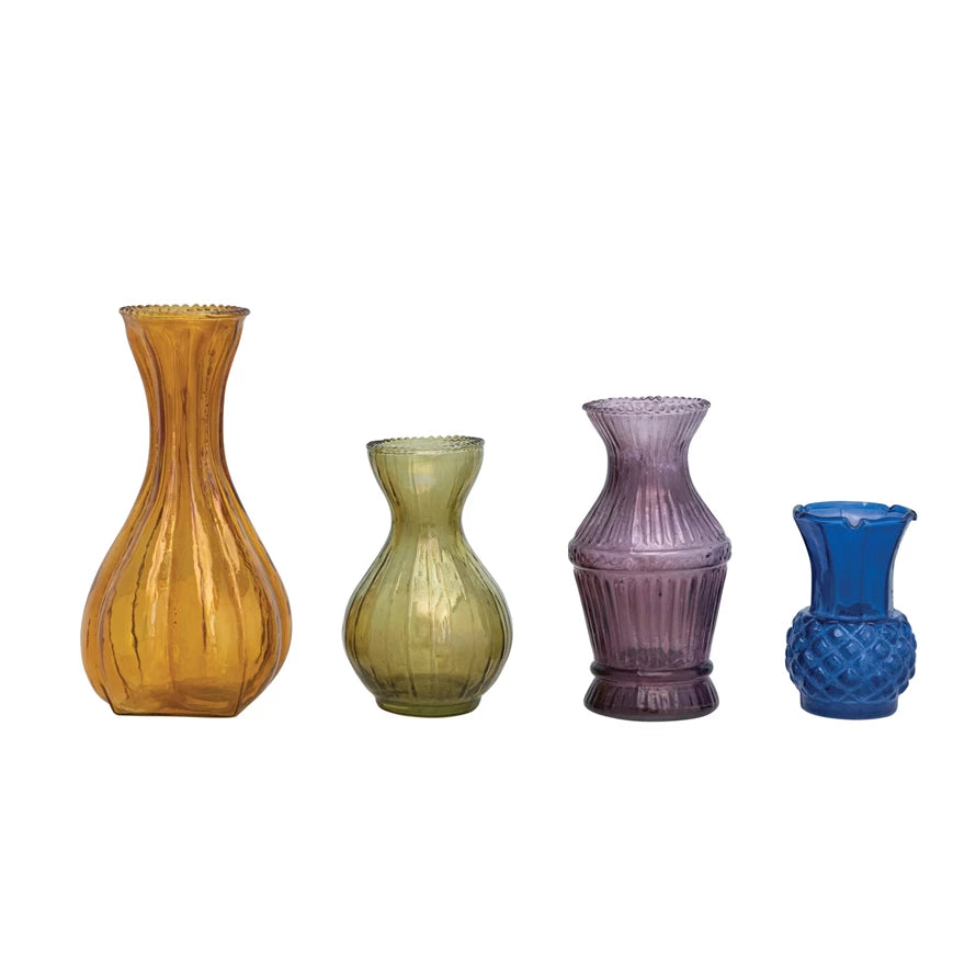 Debossed Glass Vases