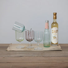 Load image into Gallery viewer, 14oz Striped Stem Glass, 4 Colors