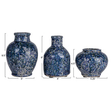 Load image into Gallery viewer, Blue Glazed Terra Cotta Vase