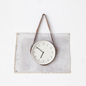 Hanging Wall Clock w/ Leather Strap