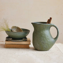 Load image into Gallery viewer, 2.5 Quart Green Stoneware Pitcher