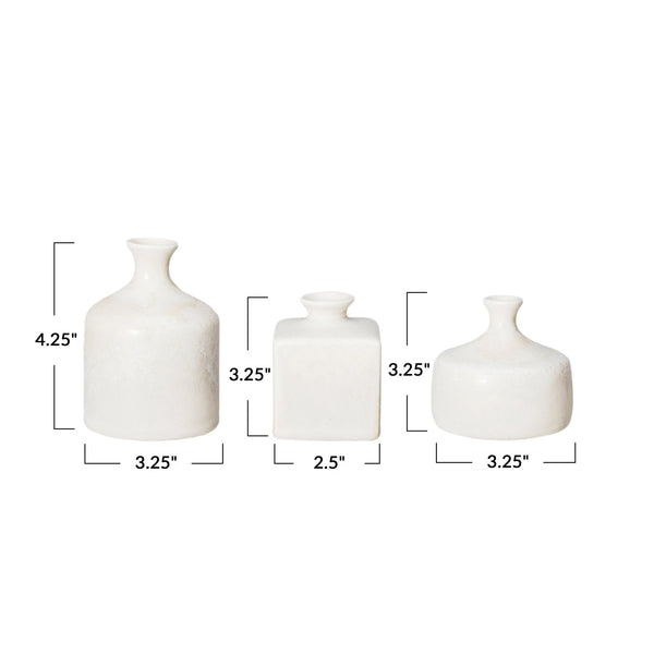 Set/3 Ivory Vases