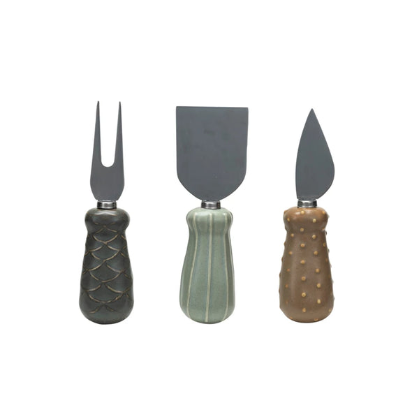 Cheese Utensils/Stoneware Handle