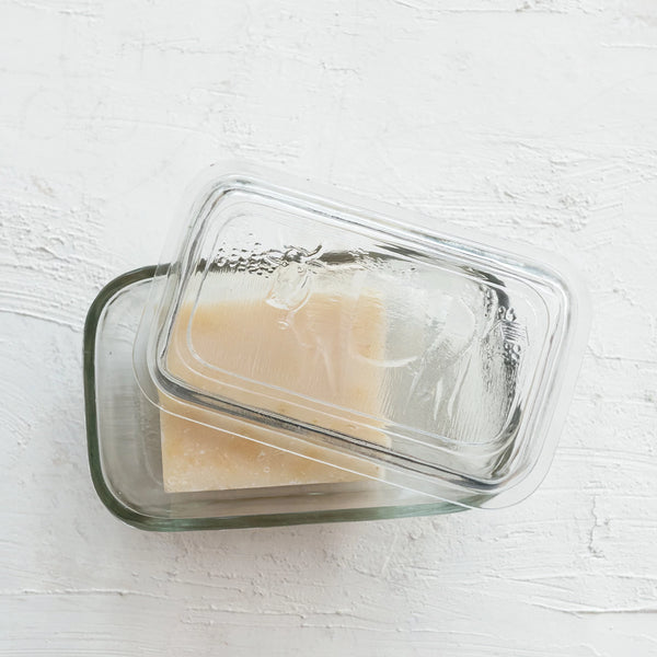 Clear Glass Butter Dish