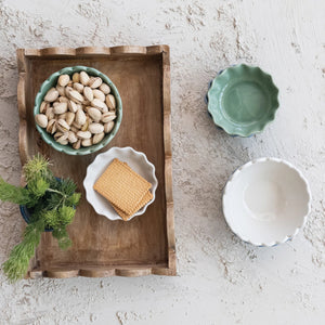 Scalloped Wood Tray