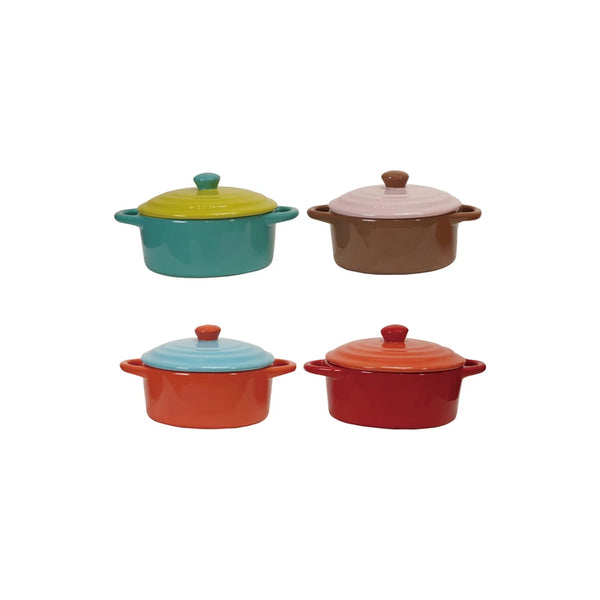 Two-Tone Stoneware Baking Pot