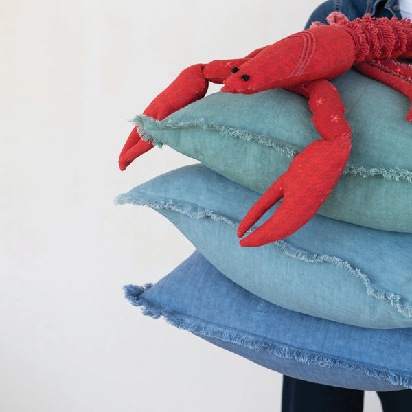20" Square Stonewashed Linen Pillow