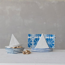 Load image into Gallery viewer, Stoneware Sailboat Napkin Holder