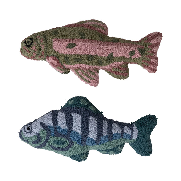 Woven Cotton Tufted Fish Pillow