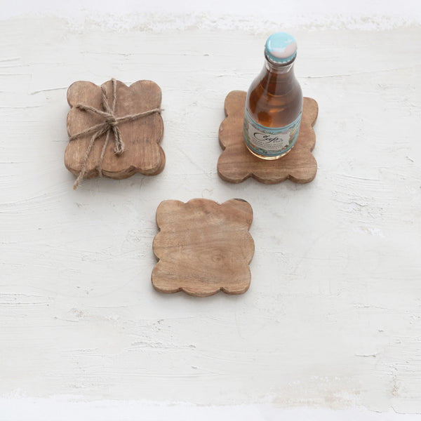 S/4 Mango Wood Coasters