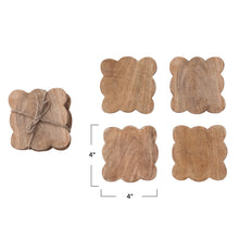 Load image into Gallery viewer, S/4 Scalloped Wood Coasters