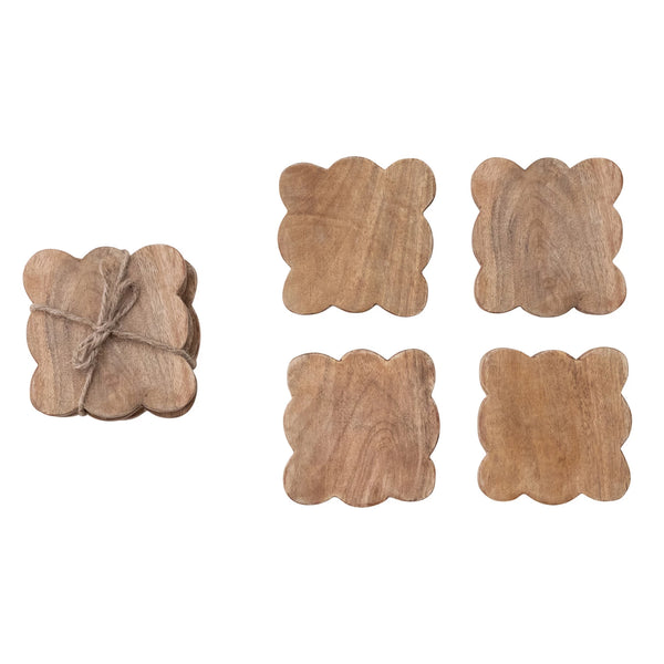 S/4 Mango Wood Coasters