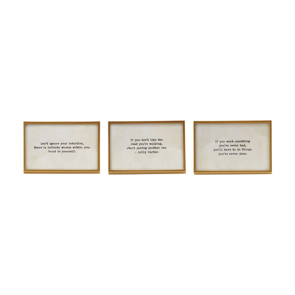 Gold Easel Frame w/ Saying