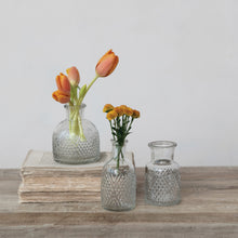 Load image into Gallery viewer, Clear Textured Mini Glass Vase