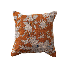Load image into Gallery viewer, 12" Floral Kantha Stitch Pillow