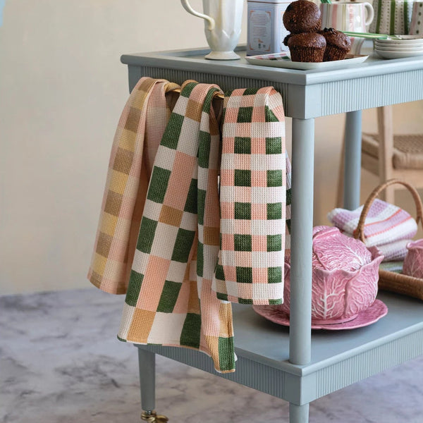 Tea Towel w/ 3 Checked & Plaid Styles