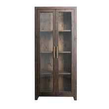 Load image into Gallery viewer, Pine Wood Cabinet w/ Glass Doors