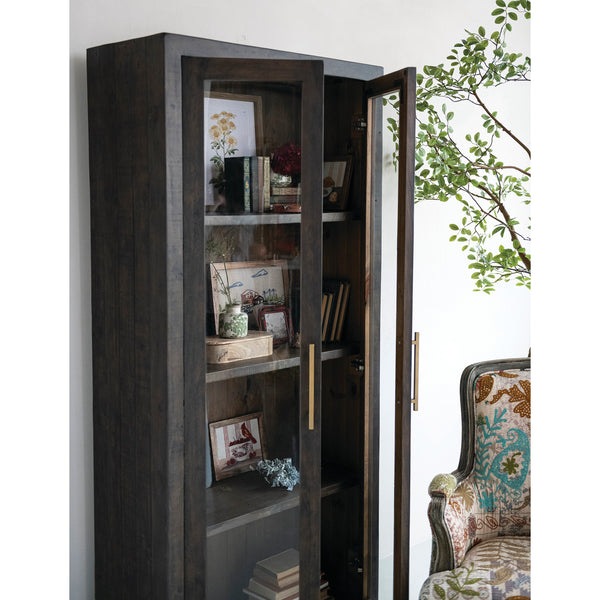 Pine Wood Cabinet w/ Glass Doors