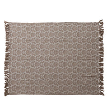 Load image into Gallery viewer, 60x50" Taupe Woven Cotton Jacquard Throw